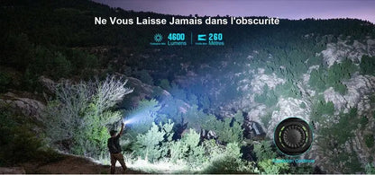 Lampe Torche Olight SEEKER 4 Pro Noir – 4600 Lumens  NYCTALOPE  