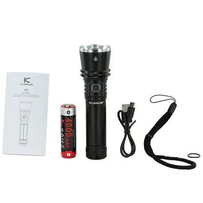 Lampe Torche Rechargeable Klarus A3 – 2200 Lumens – Focus réglable  NYCTALOPE  