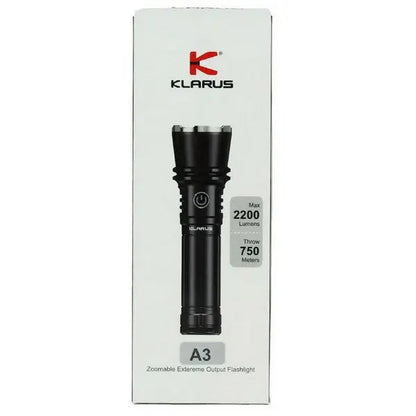 Lampe Torche Rechargeable Klarus A3 – 2200 Lumens – Focus réglable  NYCTALOPE  