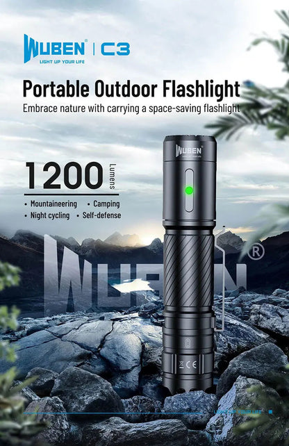 Lampe Torche Rechargeable Wuben C3 - 1200 Lumens - NYCTALOPE