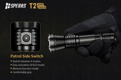 Lampe Torche Speras T2 – 2100 Lumens tactique et rechargeable - NYCTALOPE
