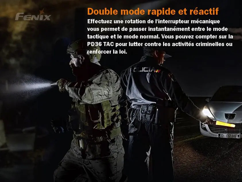 Lampe Torche Tactique Fenix PD36TAC – 3000 Lumens  NYCTALOPE  