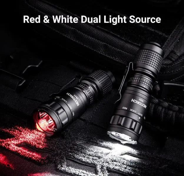 Lampe Torche Tactique Nextorch TA21 SET - 1300 Lumens - lumière rouge - anneau tactique - NYCTALOPE