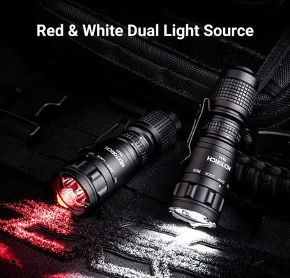 Lampe Torche Tactique Nextorch TA21 SET - 1300 Lumens - lumière rouge - anneau tactique - NYCTALOPE