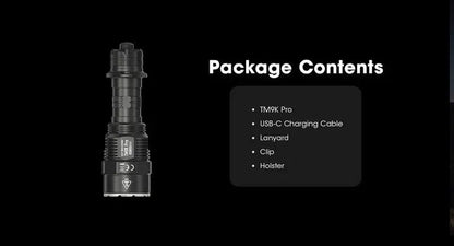 Lampe Torche Tactique Nitecore TM9K Pro 9900 Lumens rechargeable USB-C  NYCTALOPE  