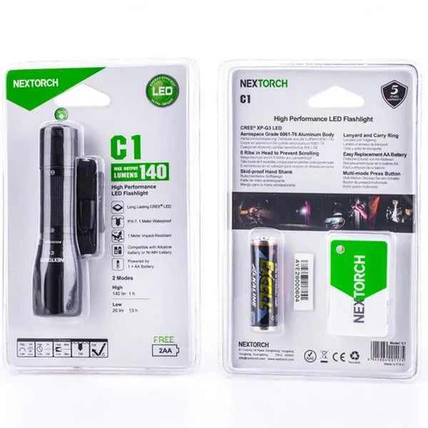 Lampe Torche de poche Nextorch C1 - 140 Lumens  NYCTALOPE  