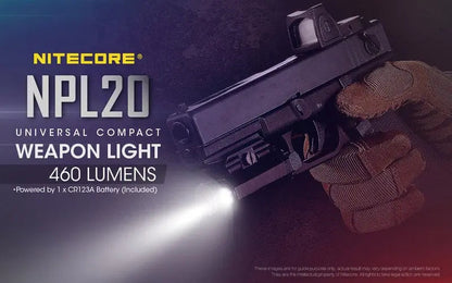 Lampe Torche pour arme Nitecore NPL20 – 460 Lumens  NYCTALOPE  