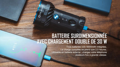 Lampe Torche puissante Olight MARAUDER 2 - 14000 Lumens – Rechargeable  NYCTALOPE  