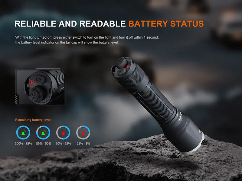 Lampe Torche tactique Fenix TK17 - 3600Lumens - Double Interrupteur - Rechageable USB-C - NYCTALOPE
