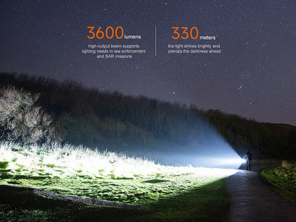 Lampe Torche tactique Fenix TK17 - 3600Lumens - Double Interrupteur - Rechageable USB-C - NYCTALOPE