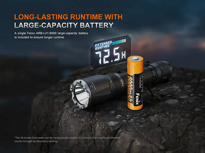 Lampe Torche tactique Fenix TK21R - 3600Lumens - Double Interrupteur - Rechageable USB-C - batterie 21700  NYCTALOPE  