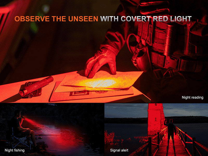 Lampe Torche tactique Fenix TK28R - 6500Lumens - Double Faisceau Spot et Flood - Lumière Rouge  NYCTALOPE  