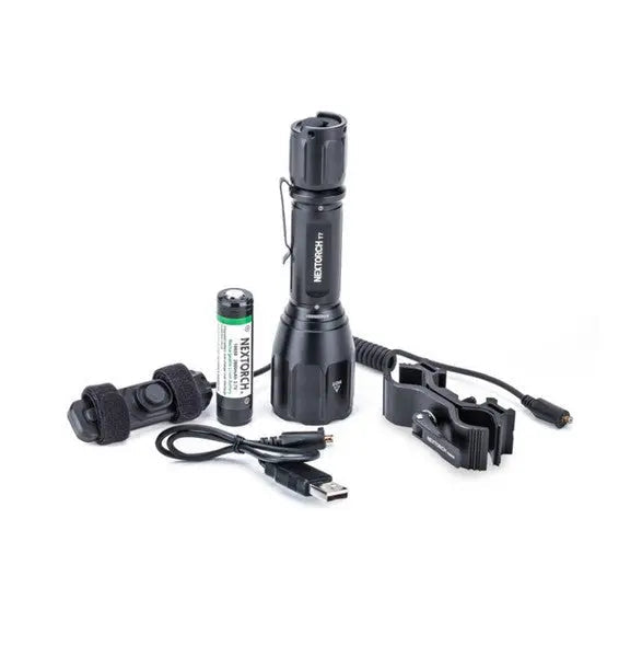 Lampe Torche tactique Nextorch T7 V2.0 SET - 1300 Lumens rechargeable - Kit chasse  NYCTALOPE  