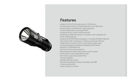 Lampe Torche tactique Nitecore MT1C PRO - 1800Lumens  NYCTALOPE  