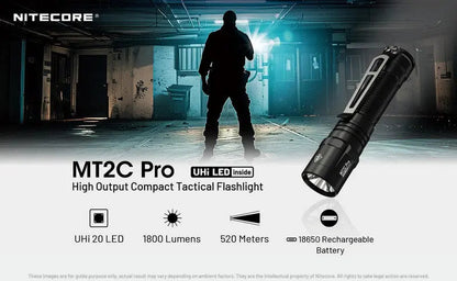 Lampe Torche tactique Nitecore MT2C PRO - 1800Lumens  NYCTALOPE  