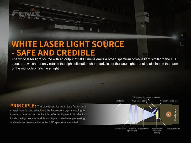 Lampe Torche tactique laser Fenix TK30 – 500 Lumens  NYCTALOPE  