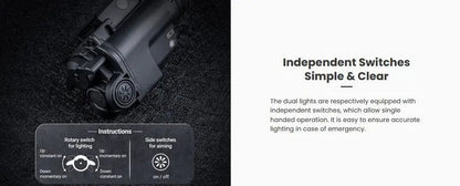 Lampe arme de poing Nextorch WL23R - 1300 Lumens + laser rouge - Fixation sur rail - NYCTALOPE