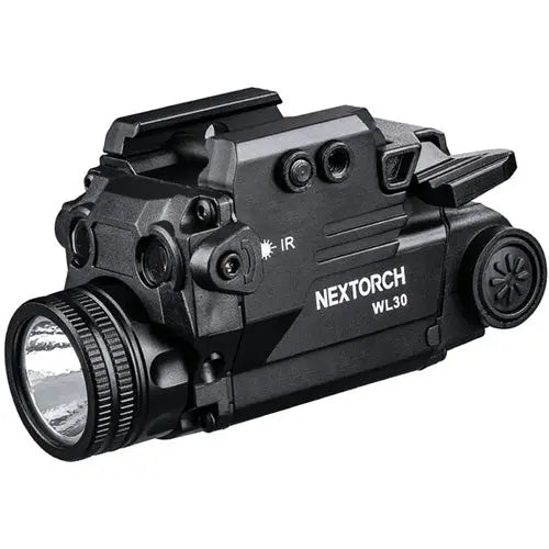Lampe arme de poing Nextorch WL30 - 400 Lumens - laser vert et IR Infra rouge - Fixation sur rail  NYCTALOPE  