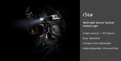 Lampe de casque tactique Nextorch rStar - 80 Lumens - sources de lumière multiples  NYCTALOPE  