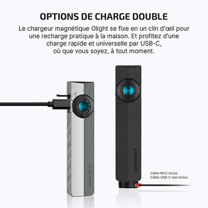 Lampe Torche EDC Olight ArkPro 1500 Lumens - Faisceau Large/Concentré/UV/Laser Vert - 4 Sources Lumineuses