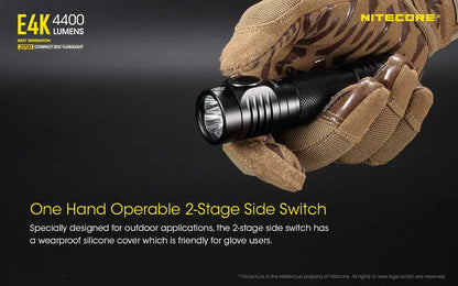 Lampe de poche Nitecore E4K - 4400 Lumens  NYCTALOPE  