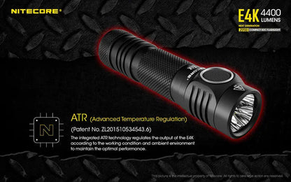 Lampe de poche Nitecore E4K - 4400 Lumens  NYCTALOPE  