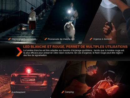 Lampe de poche porte-clés Fenix E03R V2.0 – 500 Lumens  NYCTALOPE  