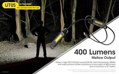 Lampe de trail Nitecore UT05 – 400 Lumens  NYCTALOPE  