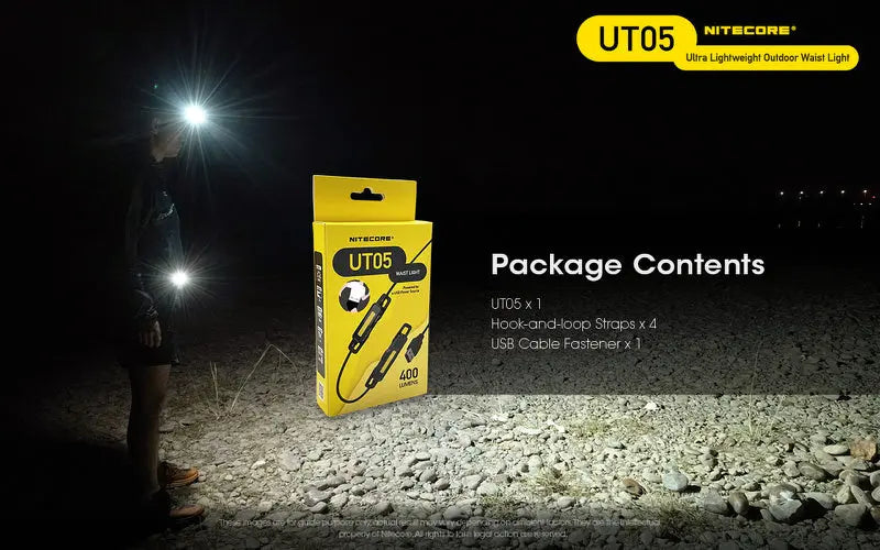 Lampe de trail Nitecore UT05 – 400 Lumens  NYCTALOPE  