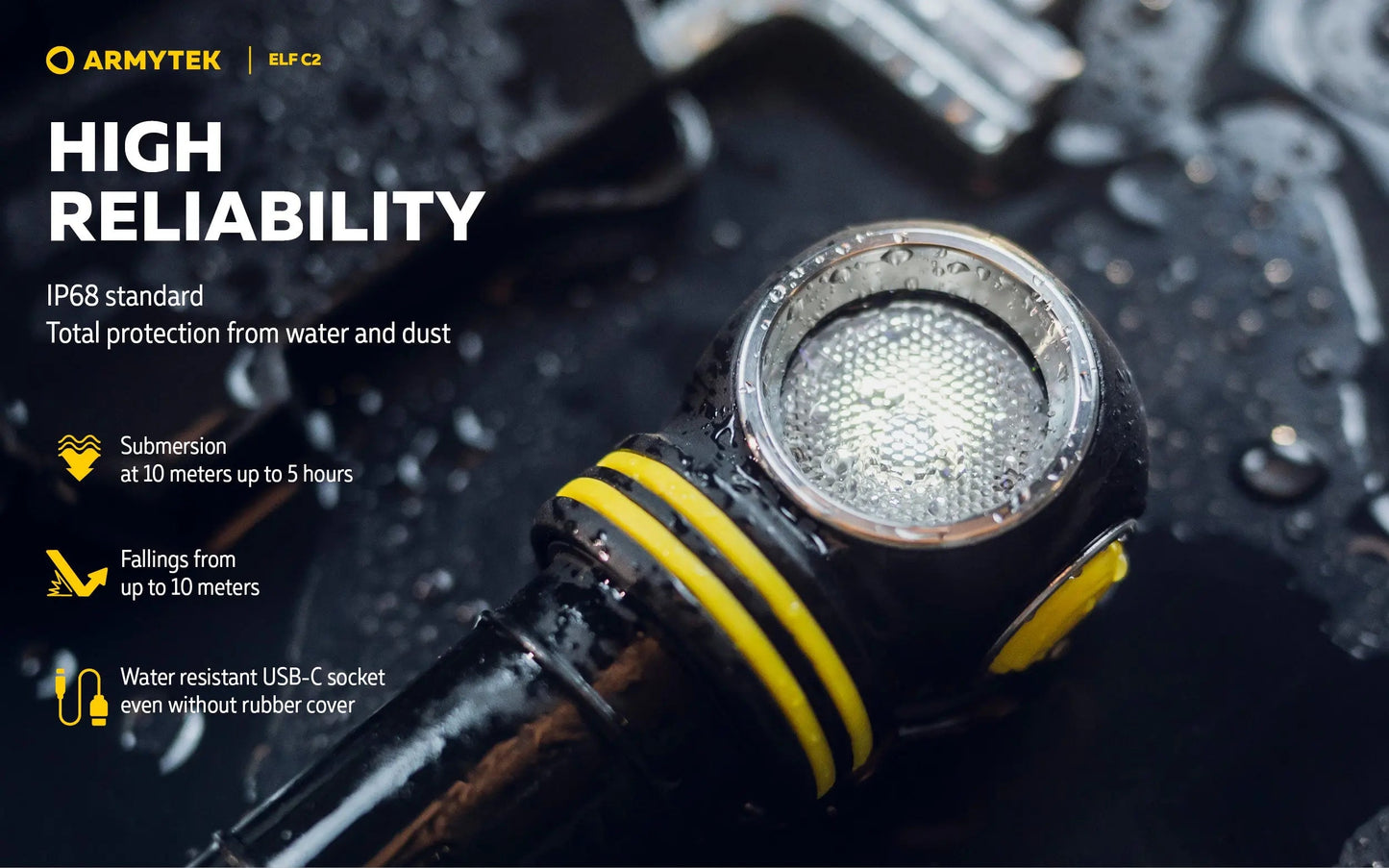 Lampe frontale Armytek Elf C2 USB-C - 1023 Lumens - Warm - NYCTALOPE
