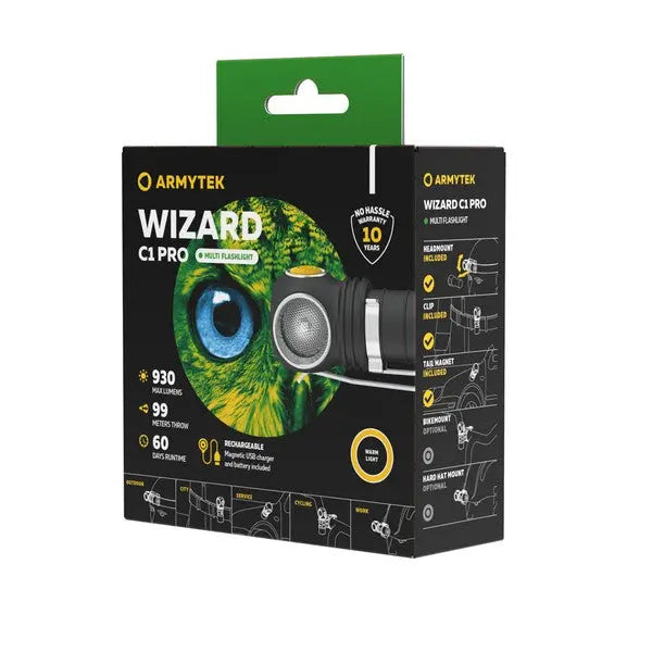 Lampe frontale Armytek Wizard C1 PRO Magnet USB 1000/930 Lumens  NYCTALOPE  