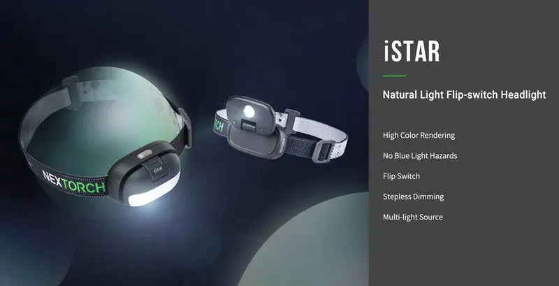 Lampe frontale Nextorch iStar - 450 Lumens - rechargeable USB-C  NYCTALOPE  