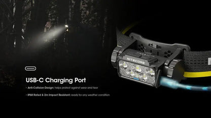 Lampe frontale Nitecore HC60 UHE 1600 Lumens rechargeable USB-C - Lumière rouge  NYCTALOPE  
