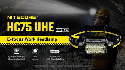 Lampe frontale professionnelle Nitecore HC75 UHE 300 Lumens rechargeable USB-C - Lumière rouge - NYCTALOPE