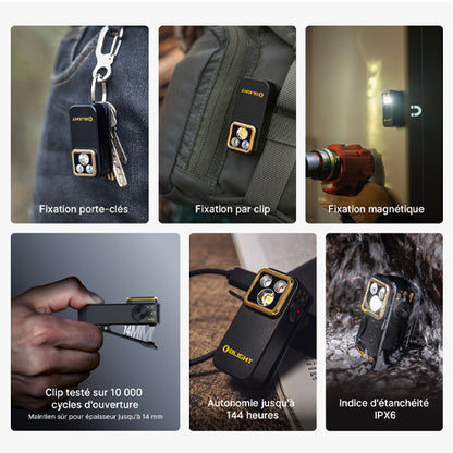 Olight Oclip Pro S – Lampe clip tactique 600 lumens rechargeable avec éclairage RVB et UV
