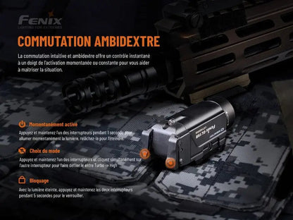 Lampe pour arme Fenix GL19R – 1200 Lumens  NYCTALOPE  