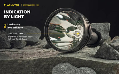 Lampe torche Armytek Barracuda Pro Max White 2800 Lumens - Portée 1000m - Rechargeable - Batterie 21700 Li-Ion  NYCTALOPE  