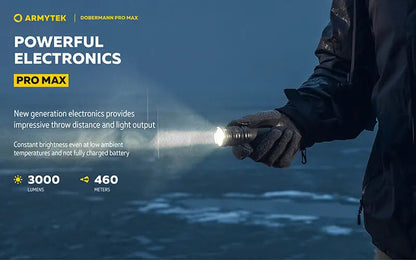 Lampe torche Armytek Dobermann Pro Max 3000 Lumens - Batterie 21700 Li-Ion 5000mAh  NYCTALOPE  