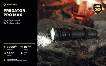 Lampe torche Armytek Predator Pro Max 3000 Lumens - Batterie 21700 Li-Ion 5000mAh  NYCTALOPE  