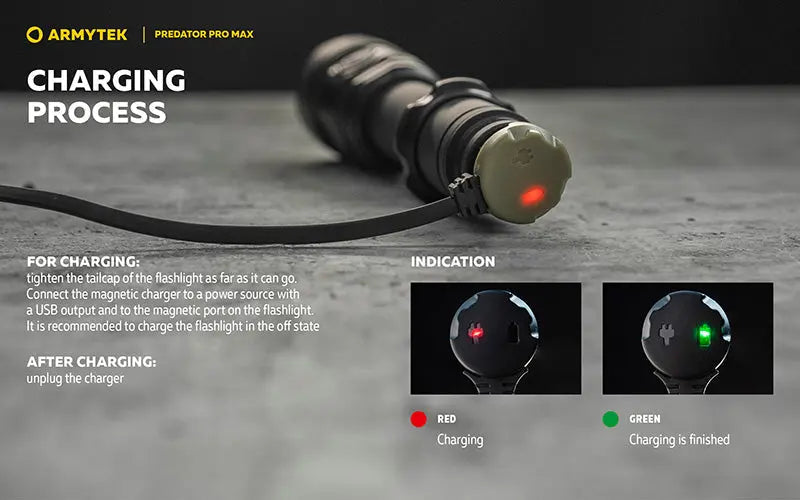 Lampe torche Armytek Predator Pro Max 3000 Lumens - Batterie 21700 Li-Ion 5000mAh  NYCTALOPE  