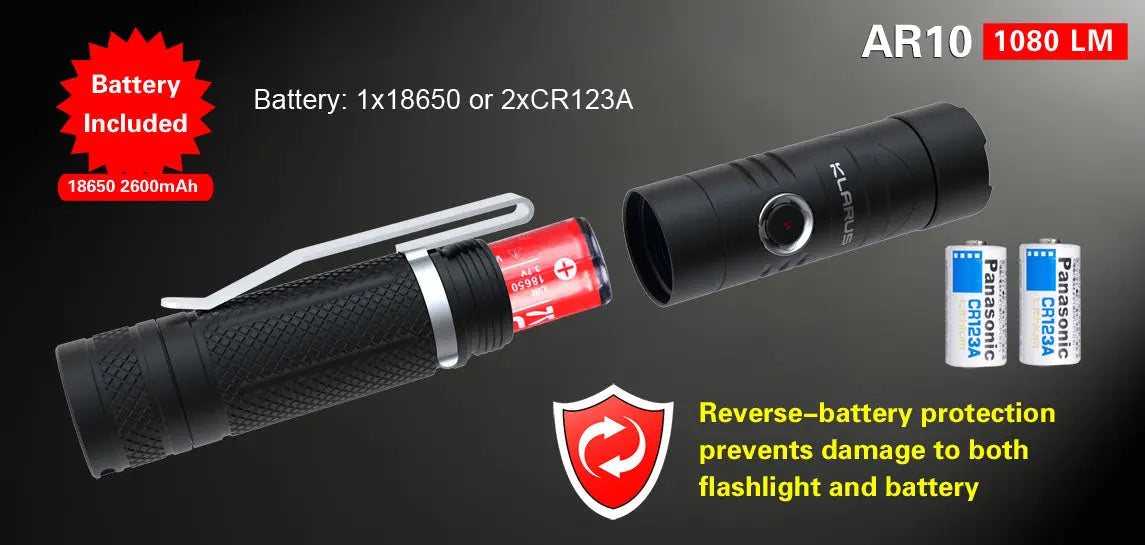 Lampe torche Klarus AR10 – 1080 Lumens - NYCTALOPE