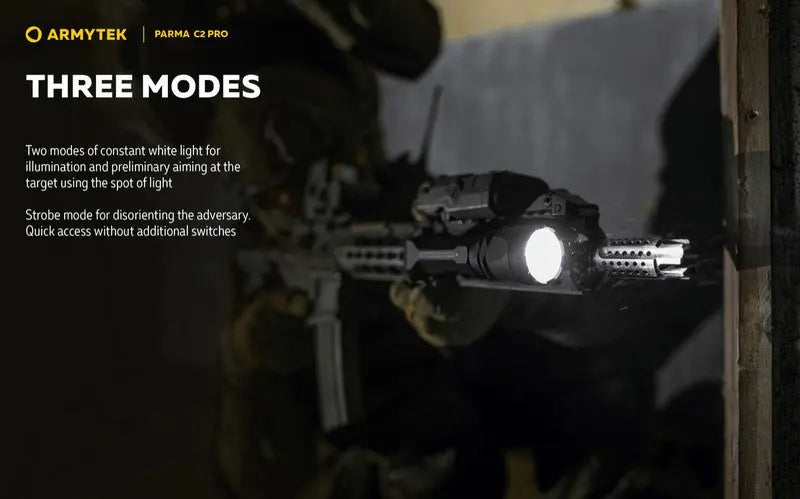 Lampe torche tactique Armytek Parma C2 Pro - 1500 Lumens  NYCTALOPE  