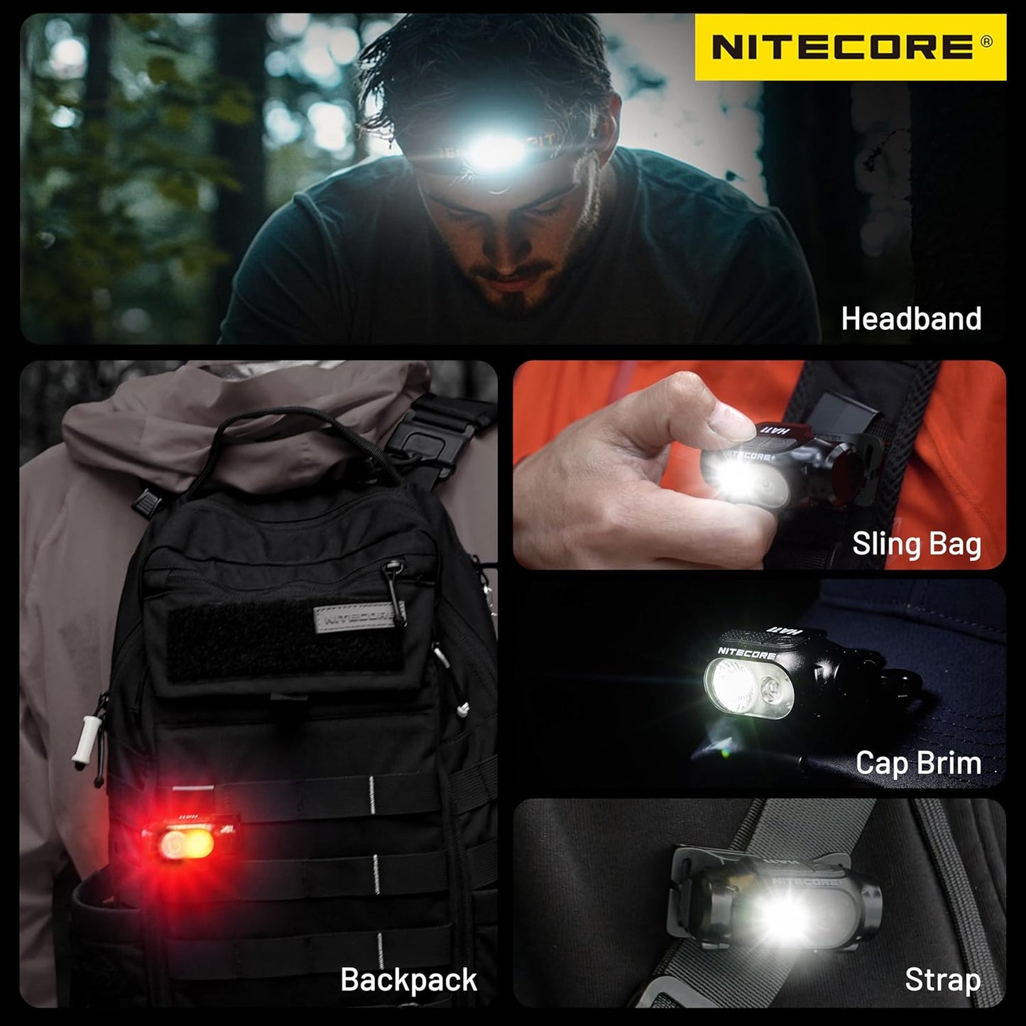 Lampe Frontale Nitecore HA11 – 240 Lumens – Lumière rouge  NYCTALOPE  