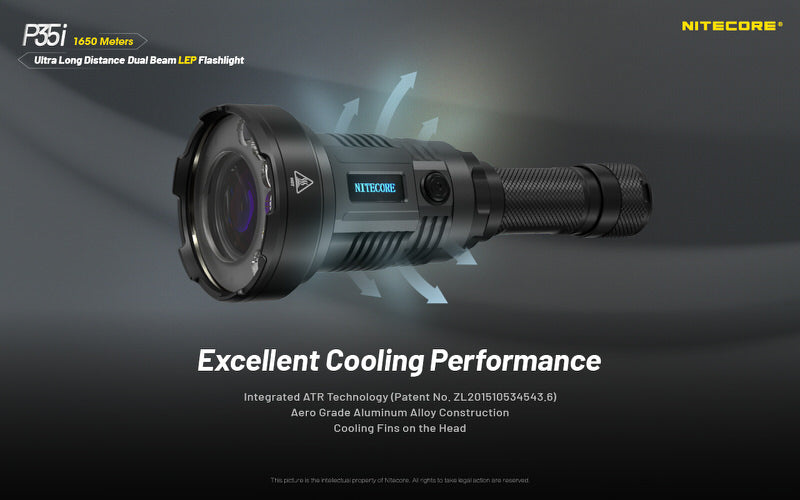 Lampe torche tactique laser Nitecore P35i LEP – 3000 Lumens  NYCTALOPE  