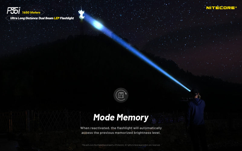 Lampe torche tactique laser Nitecore P35i LEP – 3000 Lumens  NYCTALOPE  
