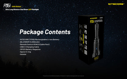 Lampe torche tactique laser Nitecore P35i LEP – 3000 Lumens  NYCTALOPE  