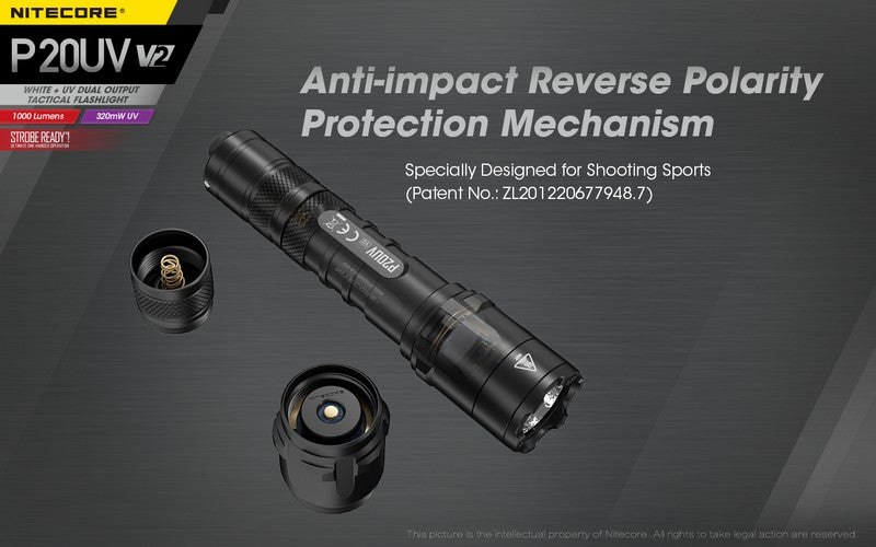 Lampe Torche Nitecore P20UV V2 – 1000 Lumens  NYCTALOPE  