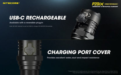 Lampe Torche Nitecore P20ix - 4000 Lumens rechargeable USB-C  NYCTALOPE  