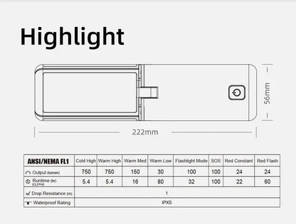 Lanterne Klarus CL2 PRO BLANCHE - 750 Lumens - Rechargeable et Powerbank  NYCTALOPE  