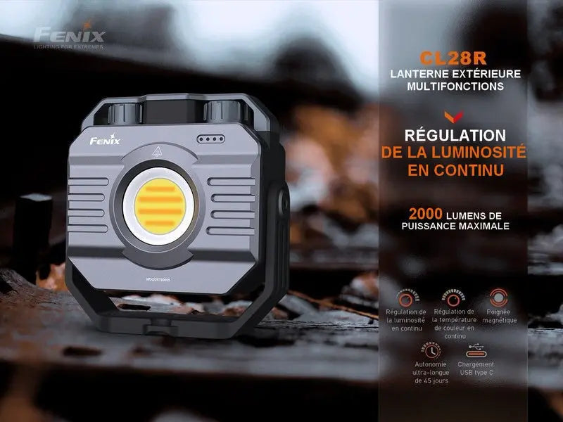 Lanterne multifonctions Fenix CL28R – 2000 Lumens – Lumière rouge  NYCTALOPE  
